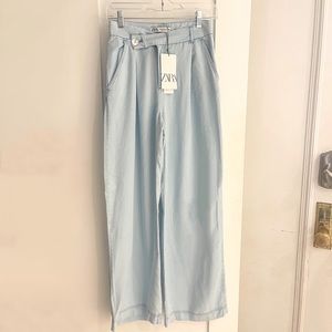 Zara wide leg pant with cross over waist XS